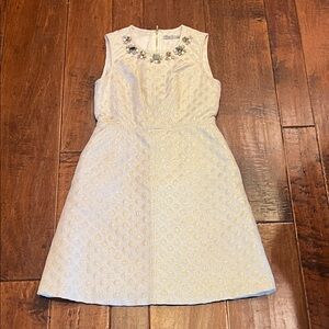 Eliza J Cream Sleeveless Dress with Gem Details